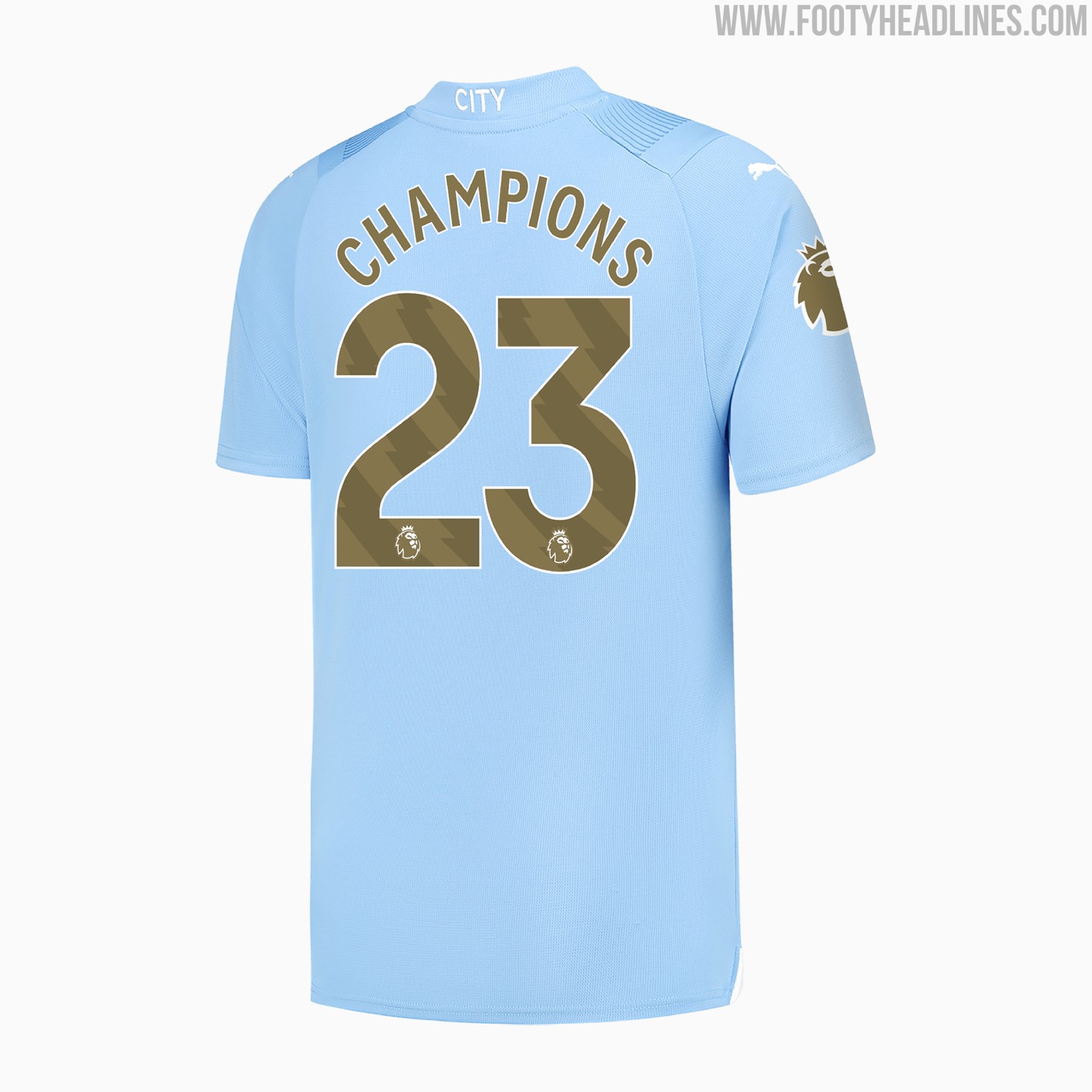 Man City Unveils Special Gold Kit Font for 202324 Premier League Title